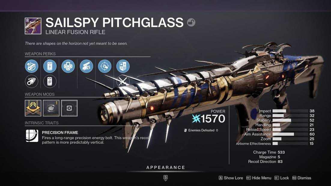 Mastering Destiny 2: Sailspy Pitchglass God Roll for Optimal PvE and PvP Performance